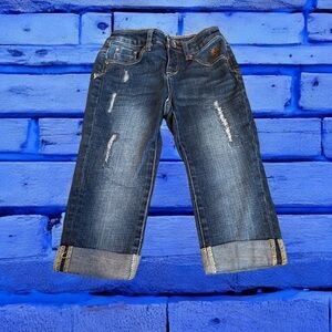 Distressed Denim Capris Girls (7) Justice